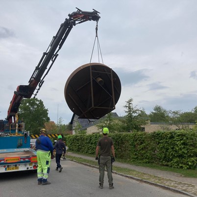 Stålbassin Ø 4 meter højde 40 cm,  med hul til nøkkerose - eksternt filter fra Oase